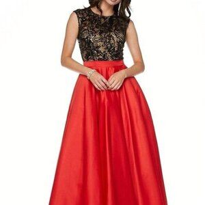 Lace Bodice Sleeveless A-Line Prom Dress JT661